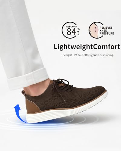 Image of VILOCY Men's Casual Dress Sneakers Lace-Up Oxfords Business Mesh Breathable Walking Shoes Tennis Comfortable