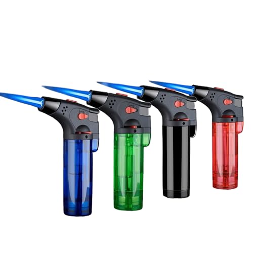 Pack de 4 Encendedores a Gas Butano con Llama Azul y Seguro