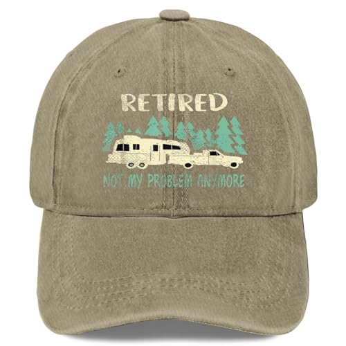 RV Retirement Vehicle Funny Camping RVing Hat for Men Fashion Washed Distressed
