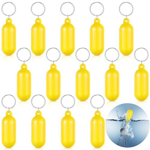 Image of Tondiamo 14 Pcs Boat Floating Keychain Oval Shape Boat Key Ring Floating Key Pendant for Sail Kayak Fishing Accessory