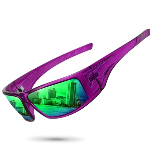 Image of Polarized Sports Sunglasses for Men Women,Driving Fishing | UV400 Protection Anti-Glare Lens, Wrap Around Sunglasses for Cycling,Hiking,Golf & Outdoor Sports Unbreakable Frame