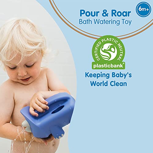 Image of Dr. Brown's CleanUp Dino-Pour Bath Rinse Cup, 0m+ with Sit & Splash Non-Slip Bath Stickers, 15 Count, Dino Design, and Pour & Roar Watering Can, 6m+, BPA Free, Certified Plastic Neutral