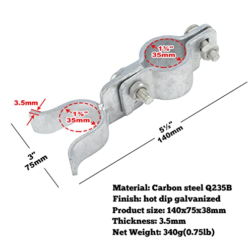 4 Sets 1-3/8" X 1-3/8" Chain Link Fence Gate Latch, 3.5Mm Galvanized Steel With Padlock Hole, Fork Latch For Chain Link Fence Gate Frames #TOP2
