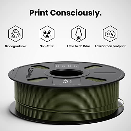 Image of NUMAKERS PLA+ 3D Printer Filament, 1.75mm, Dimensional Accuracy + /- 0.03 mm, 1 kg Spool (2.2 lbs), Compatible with Most FDM Printers (Army Green)