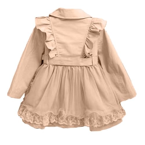 Kids Toddler Girls Ruffles Trench Coat Double Breasted Lace Edge Outwear Girls Winter Jacket Windbreak2