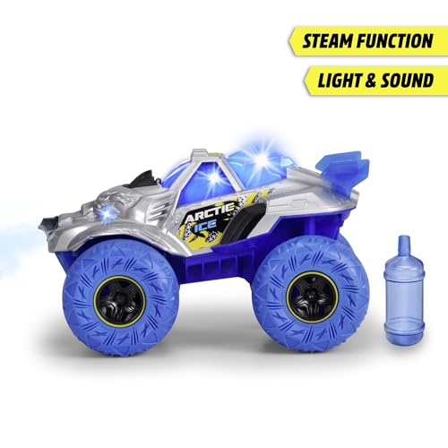 Dickie Toys Arctic Ice Monster Auto (25 cm) - Monstertruck für Kinder ab 3 Jahren mit Dampf-Funktion, Licht & Sound, Gummireifen, Freilauf, Monster Truck Spielzeugauto inkl. Batterien - 203754002