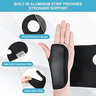 ACWOO Fascia da Polso, Supporto Polso, Tutore Polso per Sollievo dal Dolore Traspirante e Regolabile per Tunnel Carpale, Slogature, Tendinite e Artrite Unisex (Mano Sinistra)