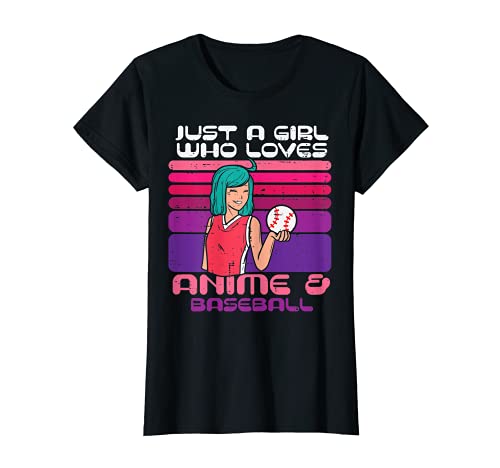 Girl Who Loves Anime Baseball Player Otaku Women Girls Youth Camiseta