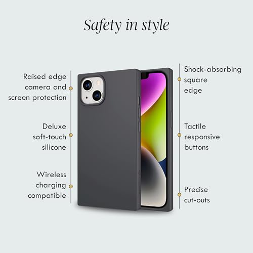 Image of COCOMII Rectangle for iPhone 14 /13 Case, Matte Gray Silicone