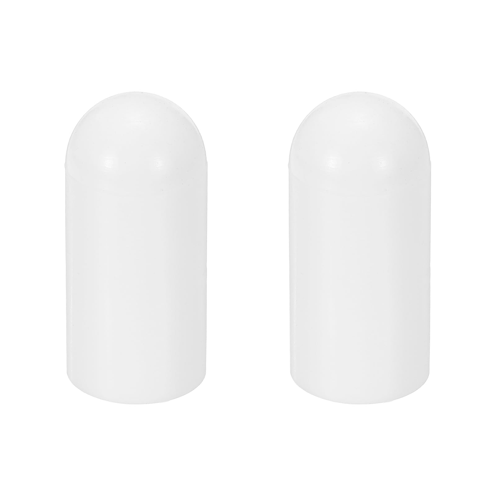 sourcing map 2 Pcs Flashlight Diffuser Caps, 20mm ID x 50mm Height Flexible Silicone End Caps, Screw Thread Protector Covers for 21-23mm Torch LED Lights Furniture Tubing Bolt, White