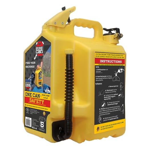 Surecan 5 Gallon Self Venting Diesel Fuel Can w/Rotating Spout, Yellow (2 Pack)