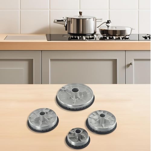 Gdfnmogo Juego de tapas de estufa para cocina de gas SABAF, tapa de corona de quemador de hierro con enchufe de aleación de aluminio no perforada, compatible con gas de horno