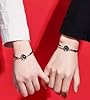 2pc Sun Moon Luminous Wristband Couple Rope Bracelet Handmade Glow at Night Braided Adjustable Bracelet Promise Matching Bangle Wedding Love Friendship Anniversary Valentine's Day Gifts for Women Men (Black) #1