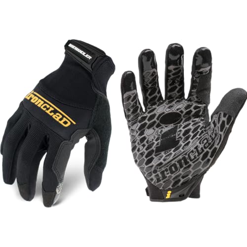 Ironclad Box Handler Work Gloves BHG, Extreme Grip, Performance Fit, Durable, Machine Washable, (1 Pair), Medium - BHG-03-M , Black