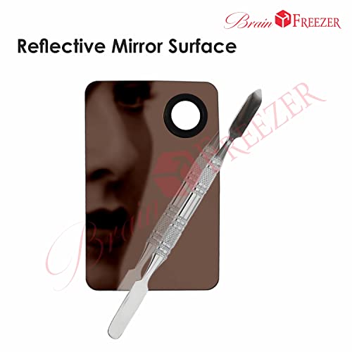 Image of Brain Freezer Shiny Makeup Palette with Stainless Steel Square Shape Spatula, Rose Golden 100 g
