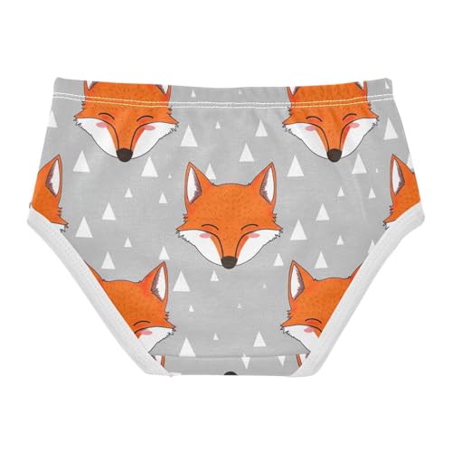 Toddler Underwear Floral 2t Cotton Panties for Girl Fun Print Kids Briefs Undies Cute Animal Fox Gray2