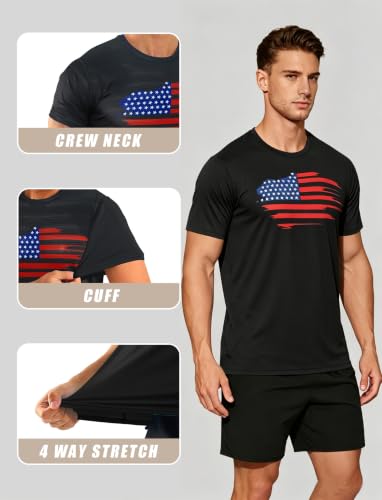 Image of APTRO Men's Workout Shirts Quick Dry Athletic Gym T-Shirts - Moisture Wicking Short Sleeve Performance Running Tees for Men