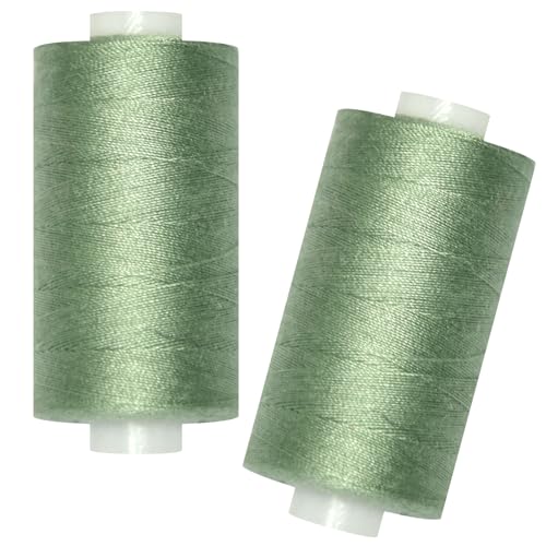 All Purpose Sewing Thread-2 Spools of Hand Polyester Sewing Thread for Sewing Machine for Hand and Machine Sewing(Celadon Green 2 spools)
