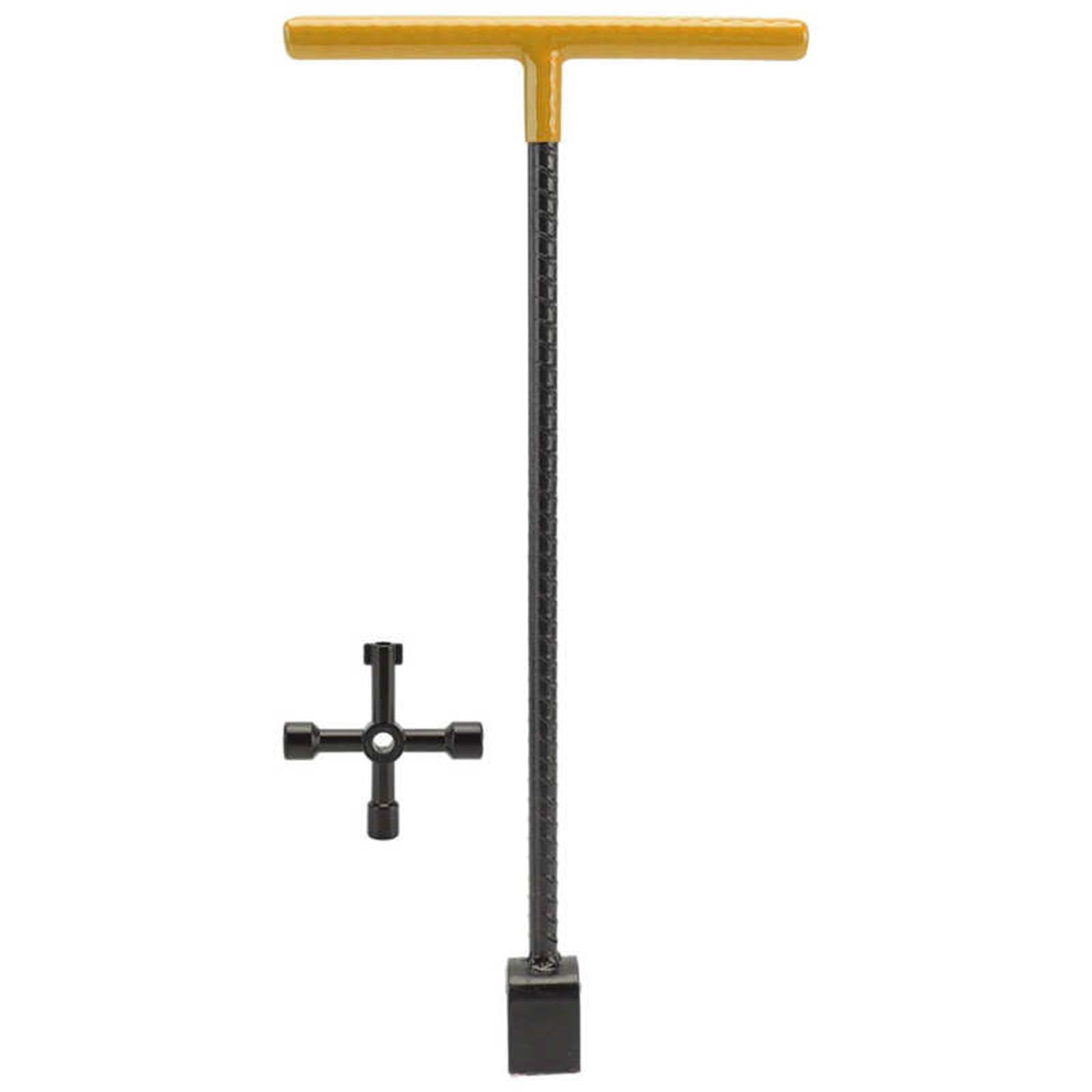 Juego de 2 llaves para medidor de agua, válvulas de bordillo subterráneo, llave de cierre de 40,6 cm, color amarillo