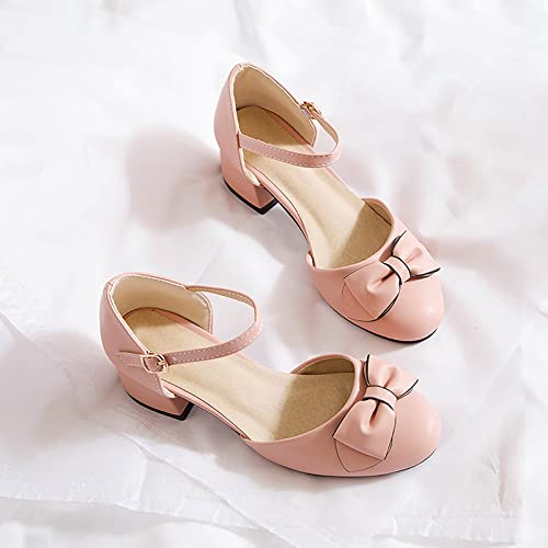 Big Kids Children Girls Closed Toe Heeled Thick High Heels Princess Shoes Wedding Daily 12 Sandals2