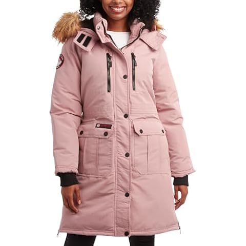 CANADA WEATHER GEAR Women's Winter Coat - Women's Parka and Long Winter Jackets for Women with Removable Faux-Fur Hood (S-3X), Size Large, Dark Dusty Rose Cover
