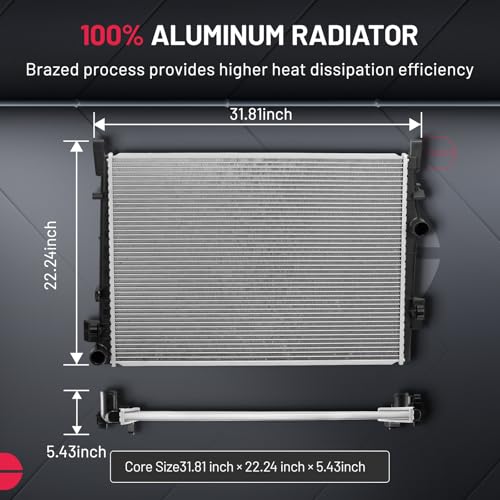 Image of BDFHYK CU13084 Aluminum Radiator for Dodge Journey 2009-2020, 2.4L 3.5L 3.6L, 16mm Core, Replaces DPI13084 13084