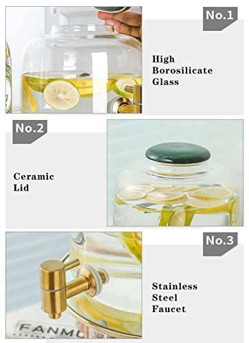 Dispenser per bevande in vetro con beccuccio, per feste, mini dispenser per succhi da 2,5 l, per bevande fredde e calde, da -20 ℃ a 150 ℃