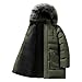Men's Winter Long Puffer Jacket Thicken Warm Water Resistant Parka Puffer Coat Outdoor Down Jacket with Faux Fur Hood