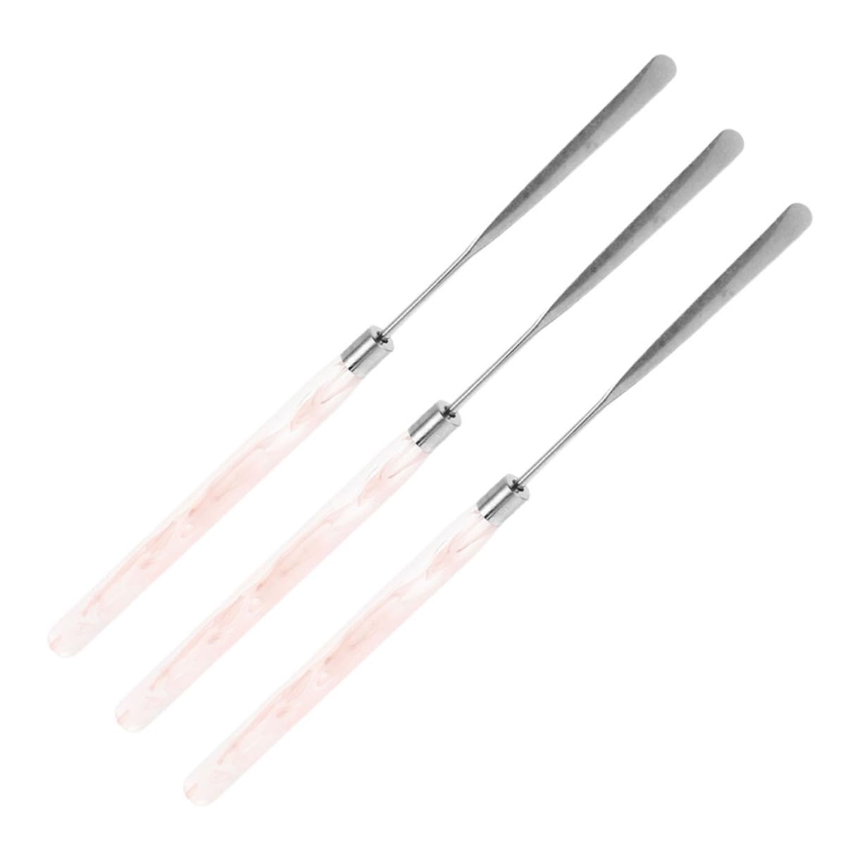 PLAFOPE Stainless Steel Makeup Mixing Spatula 3 Pack Nail Art Tools Mini Metal Palette Stick Facial Mask Mixing Stick Versatile Cosmetics Tool