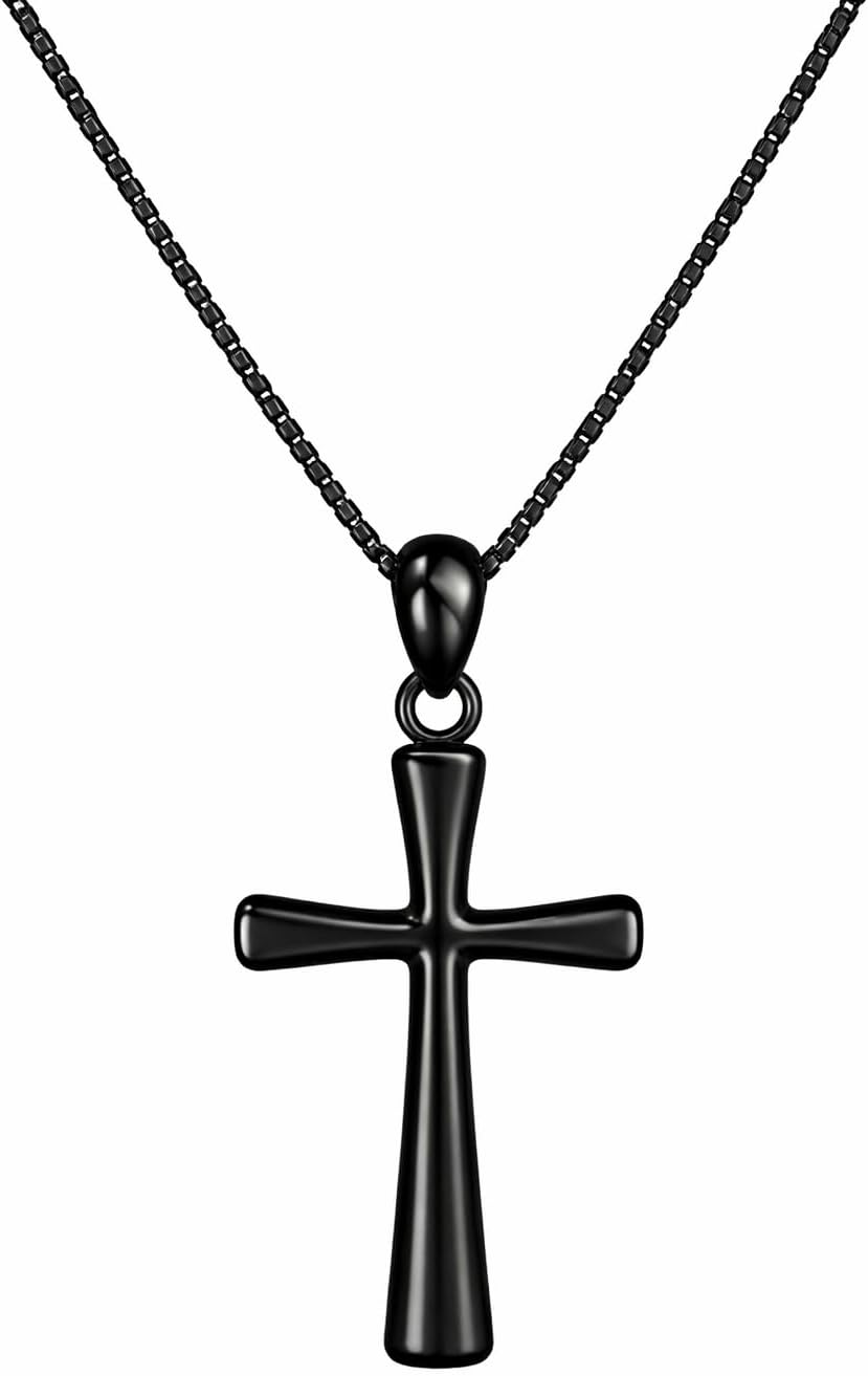 925 Sterling Silver Cross Necklace for Women- Simple Classic Cross Minimalist Pendant Necklace Handmade Crosses Religious Jewelry