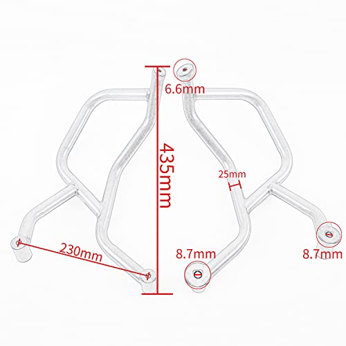 For CF-MOTO 800MT MT800 MT 800 MT CF800MT 2021 2022 2023 Motorcycle Engine Guard Bumper Highway Crash Bars Stunt Cage Frame Falling Body Protector Kit Gas Tank Protection 21-23 (Silver) - Thumbnail 7