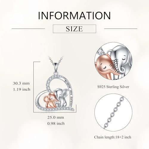 Image of Heart Necklace 925 Sterling Silver Animal Pendant Cute Heart Jewelry Gifts for Women Animal Lover