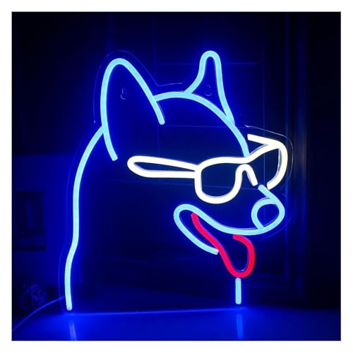 Lampe au néon chien pour chambre d'enfant et décoration murale d'animalerie