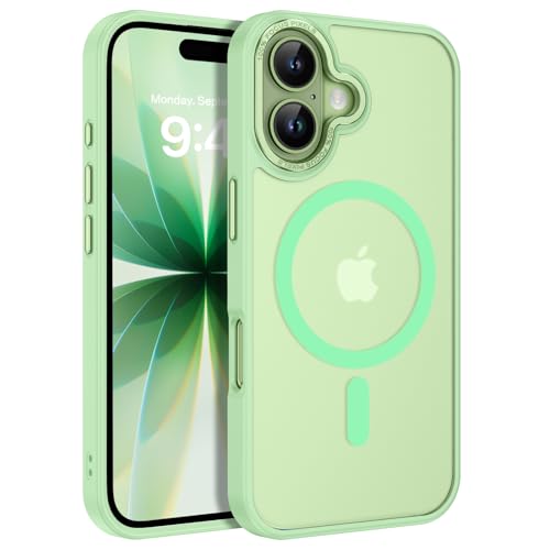 Image of YINLAI for iPhone 17 Case 6.3-inch,Magnetic Compatible with MagSafe, Slim Matte Anti-Fingerprint, Shockproof Full Body Military Grade Protection for iPhone 17 Cover, Light Green
