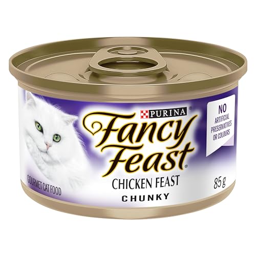 Fancy Feast Chunky Wet Cat Food, Chicken Feast – 85 g Can (24 Pack)