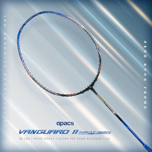 Image of Apacs Vanguard 11 Next Gen (Unstrung) | 38LBS Max Tension | Ultra PEF Shaft | (4U) Head Heavy Balance | Aero Dyna Frame | Made in Vietnam Badminton Racket with Cover (for Pros)