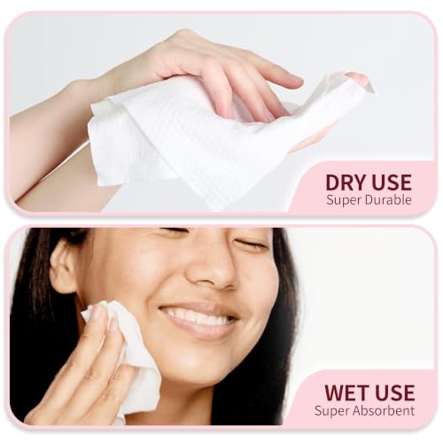 Image of 240 Count Soft Dry Wipe Dot Texture, 3 Pack | Lint Free Facial Cleansing Towels Disposable, Dry and Wet Use for Sensitive Skin, Makeup Removing, Surface Cleaning