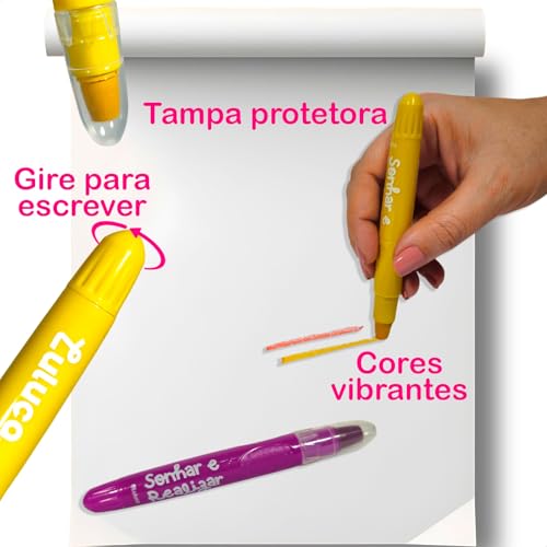 Giz Cera Retrátil Luluca 12 Cores Jumbo