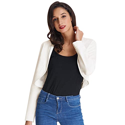 Kate Kasin ZZKK000823 Elegante Bolero jas voor dames, schouderjas, lange mouwen, schouderjas, top - Image 3