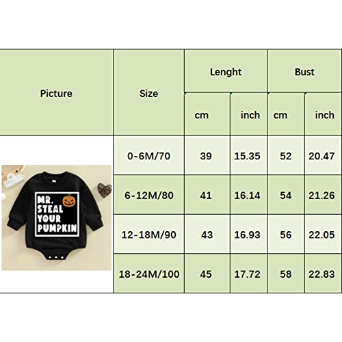 Eadrioss Newborn Baby Girl Boy Halloween Outfit Short Sleeve Mama 'S Pumpkin Romper Sweatshirt Bodysuit Top Fall Clothes (Black-Steal Pumpkin, 0-6 Months) #TOP7