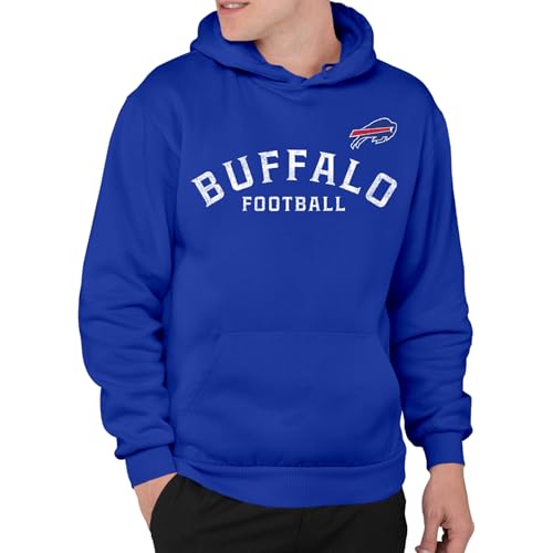 Junk Food NFL - Buffalo Bills Arched Front Adult Hoodie Royal Blue