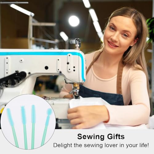 Image of GORGECRAFT 32Pcs 4 Styles Sewing Machine Cleaning Brushes Bulk Green Synthetic Rubber Soft Every Cranny Reusable Dense Bristles Cleaner Brush for Sewing Machines Internal Corner Spool Area