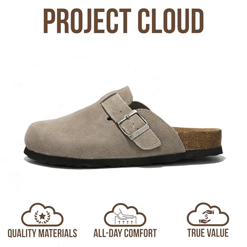 Image of Project Cloud 100% Genuine Leather Footbed Clogs for Women - Memory Foam Arch Support Slippers for Women - Trendy Slip-ons Women's Mules & Clogs Sandals
