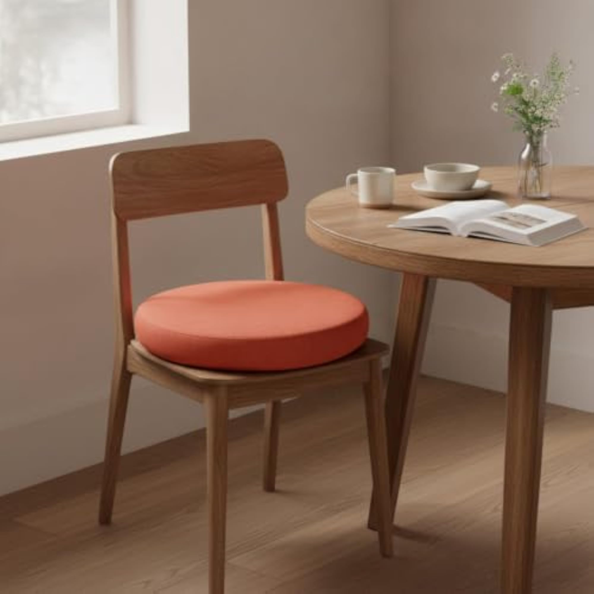 Linen-Look Floor Cushion with Removable Cover