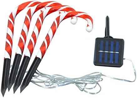 Loneflash 4PCS Christmas Candy Shape Solar Garden Light Candy Cane Solar Powered Light Garden Light LED Light Patio Garden Outdoor Christmas Decor