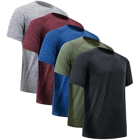 miijoory Men's Quick Dry Workout T-Shirts 5 Pack Cover