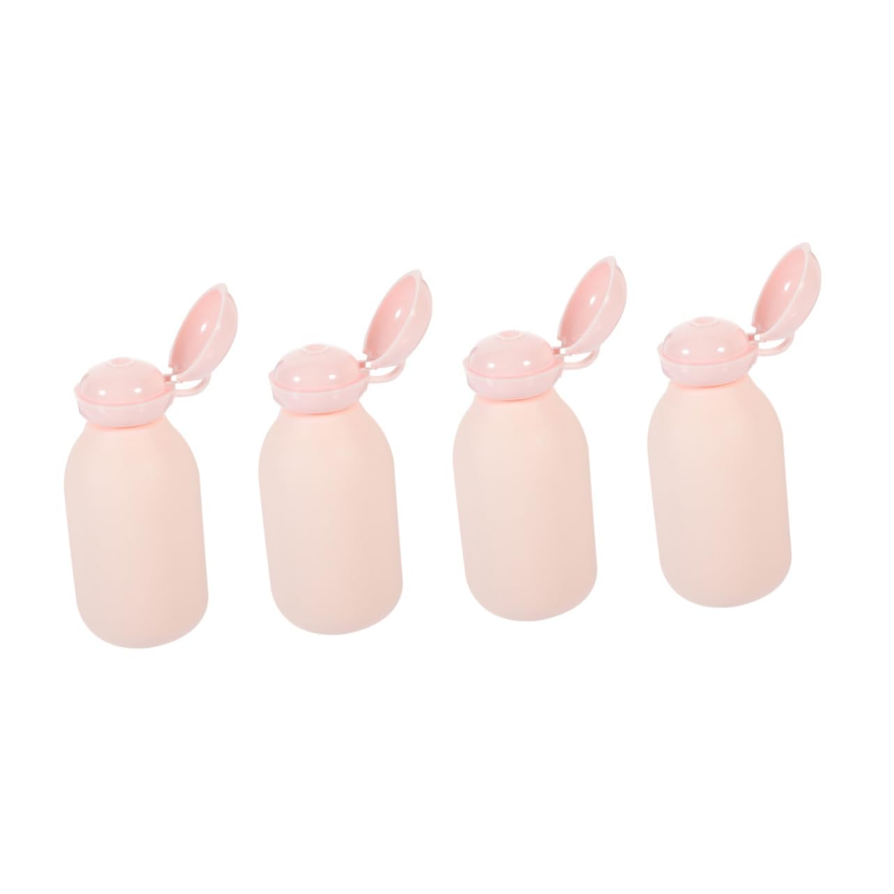 4 Pack 100ml Pink PE Refillable Travel Bottles for Toiletries