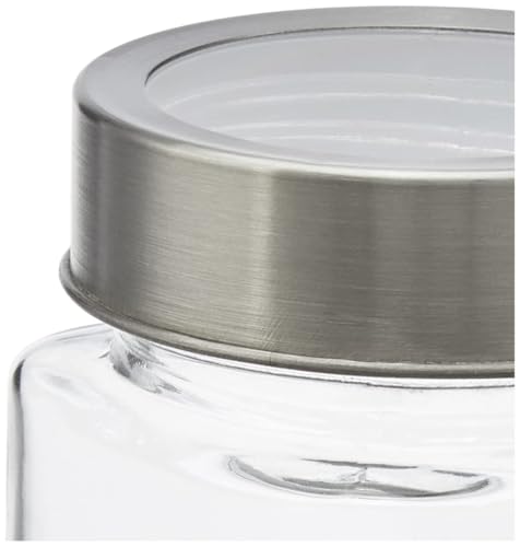 Image of CROCO JAR Cube Storage Containers | Set of 6 | Glass Jar with Air Tight Steel Lid, 300 ml each, Transparent Jars for Snacks, Pulses, Masala, Pickles, Cereals, Cookies, Dry Food