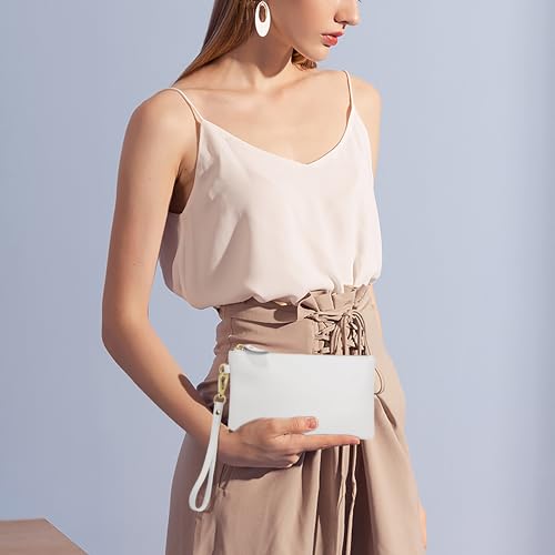 Image of Uromee Wristlet Wallet Clutch Purses for Women Genuine Leather Crossbody Bag Handbag with Detachable Shoulder Chain