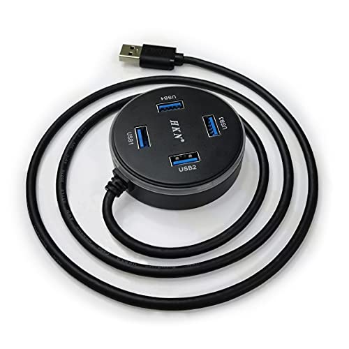 HKN-Desktop-USB-30-Hub-with-Long-Cable-Computer-USB30-with-Long-Cord-USB3-Splitter-with-31ft-Line-SlimPortable-USB-3-Hub-with-4-Ports-for-Laptop-TabletopStationPCFlash-DriveMobile-HDDU-Disk